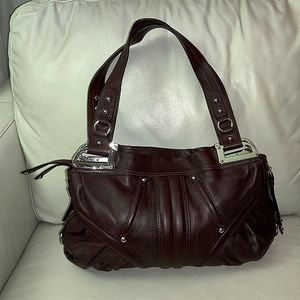 EUC B.Makowski dark brown Leather handbag